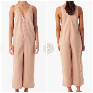 NWT Rhythm 'Lolita' 100% Linen Sleeveless Jumpsuit in Rosewater Womens sz S